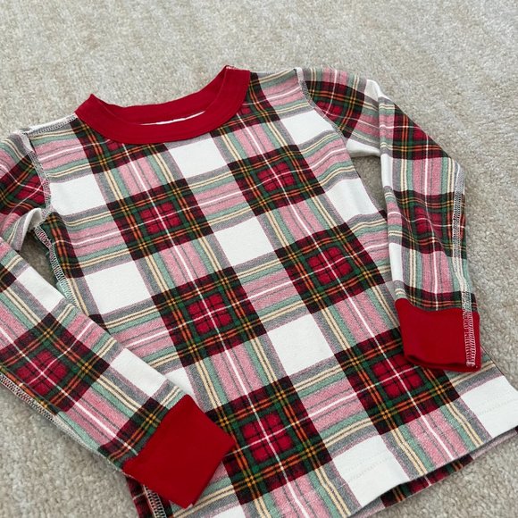 3 for $6 Hanna Andersson Christmas Holiday Plaid Pajama Top 110/5 Organic Cotton - Picture 3 of 7